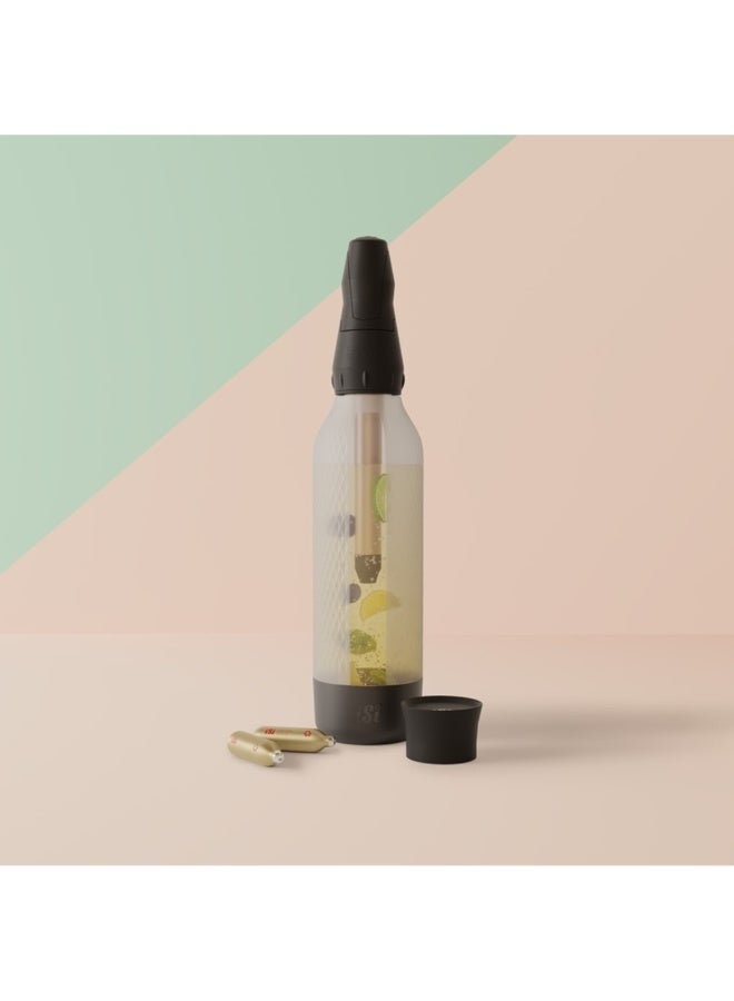 آي إس آي صانعة المشروبات الغازية تويست آند سباركل فيرتوسو - ماكينة صودا منزلية مع زجاجة سعة 950 مل، محمولة، خالية من مادة BPA - Image 2